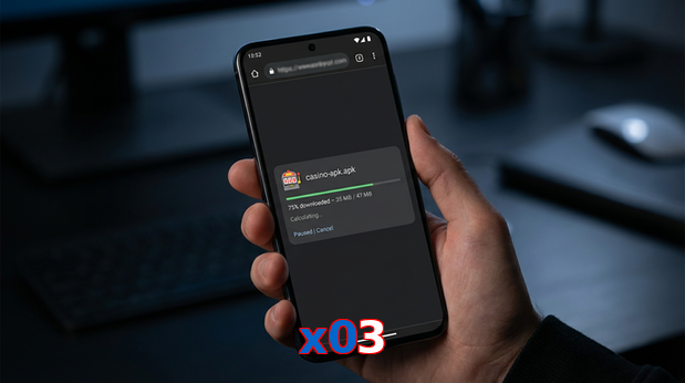 Main screen of X03 apk page for PK players